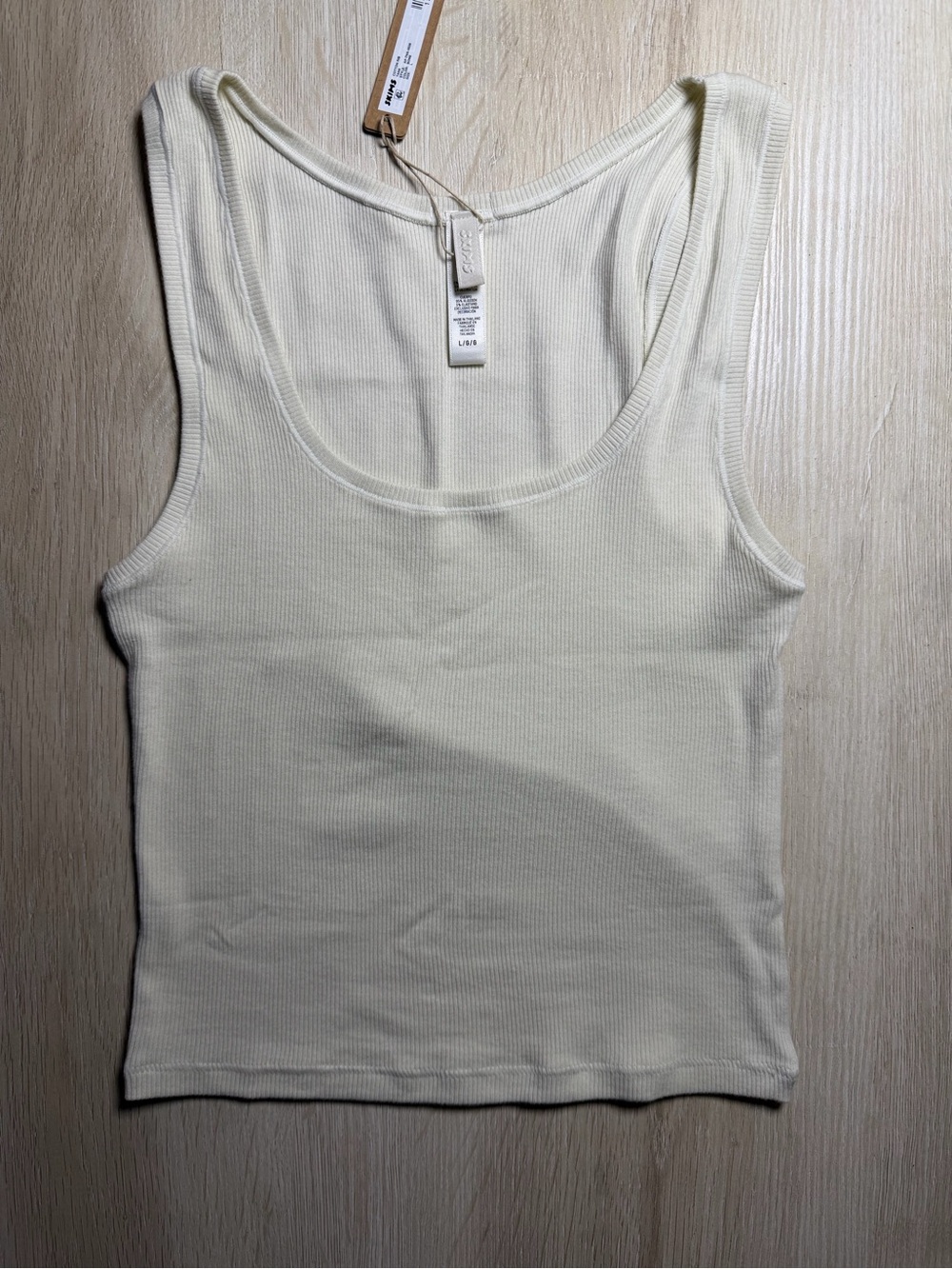 Skims Cotton Rib Tank in Bone Size Large NWT